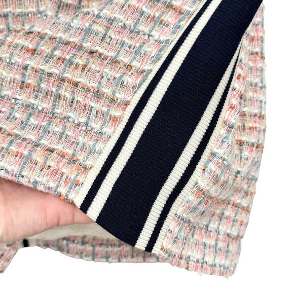 Maeve Anthropologie Pink Tweed Side Knit Tuxedo Stripe High Waist Pencil Skirt - Picture 7 of 11